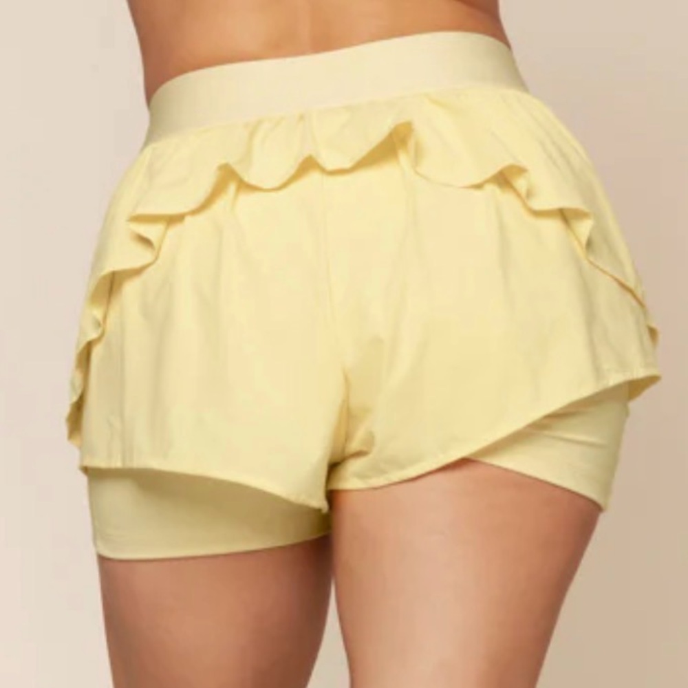 POPFLEX Light Yellow Athletic Shorts size small - Picture 4 of 12